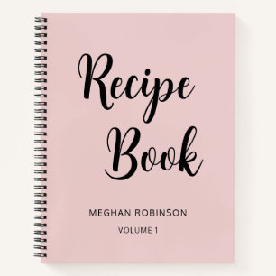 Libreta de Recetas de Cocina con Monograma Rosa Ru