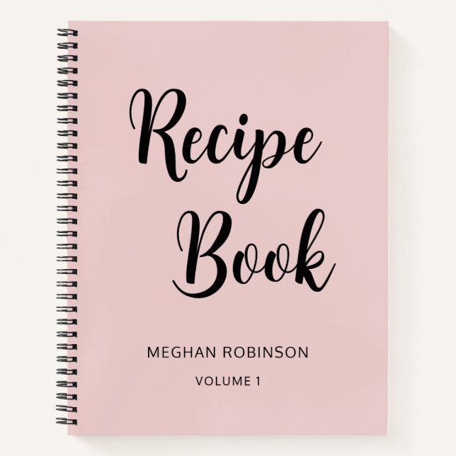 Libreta de Recetas de Cocina con Monograma Rosa Ru (Anverso)