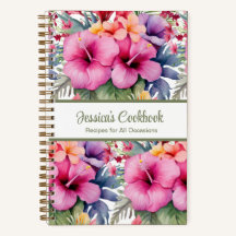 Libreta de recetas de flores tropicales de libro d