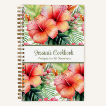 Libreta de recetas de flores tropicales de libro d
