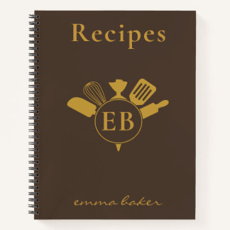 Libreta de recetas de panadería personalizada con