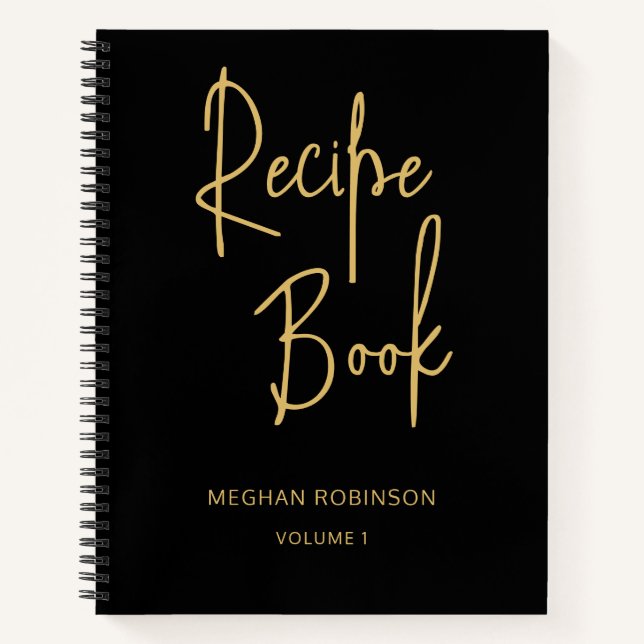 Libreta de Recetas Negra Personalizada Femenina Li (Anverso)