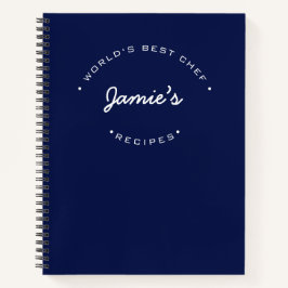 Libreta de recetas personalizada azul del mejor ch