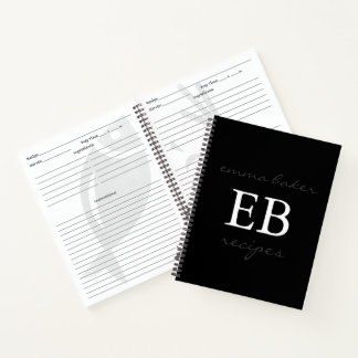 Libreta de recetas personalizadas con monograma