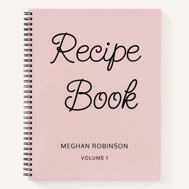 Libreta de Recetas Personalizadas Girly Blush Rosa (Anverso)