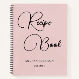 Libreta de recetas personalizadas Girly Script Rec