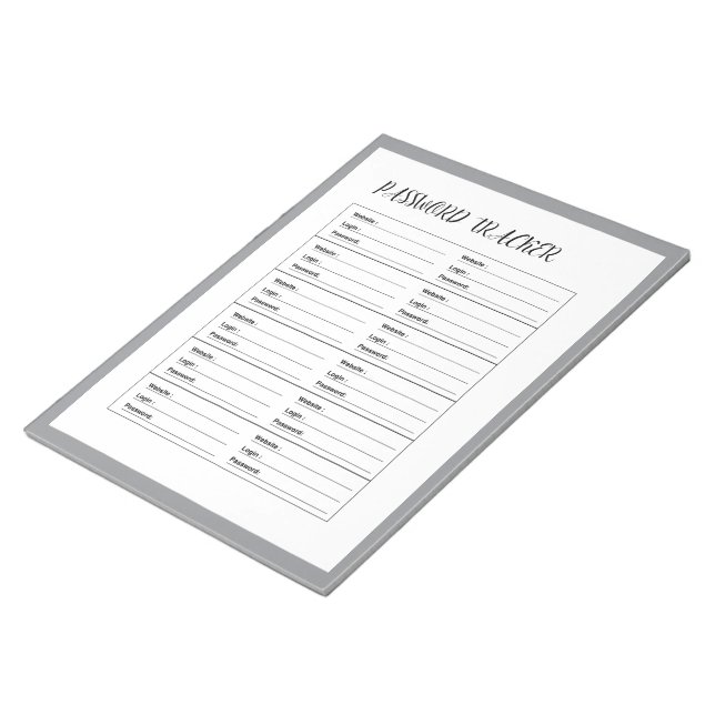 Libreta de seguimiento de contraseñas minimalista (Lado Derecho)