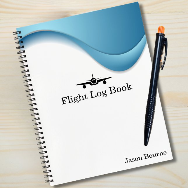 Libreta de vuelo personalizada para piloto azul de (Subido por el creador)