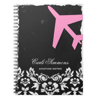 Libreta del damasco del rosa del despegue de la