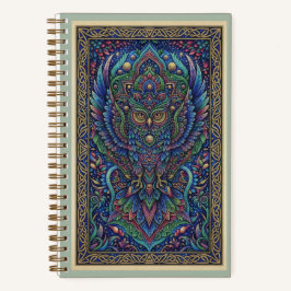 Libreta del tótem Zentangle del búho guardián sagr