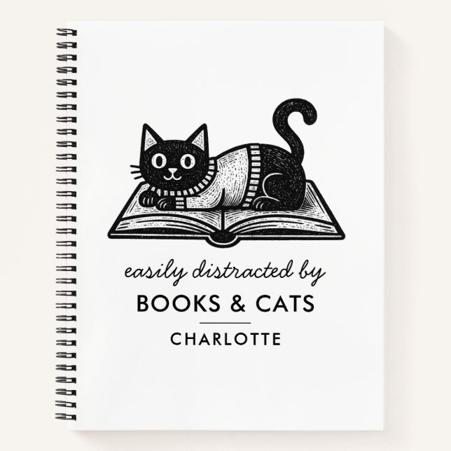 Libreta divertida para amantes de los libros y gat (Anverso)