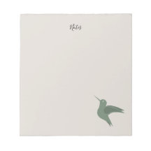 libreta elegante de colibrí verde oliva rústico