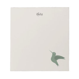 libreta elegante de colibrí verde oliva rústico