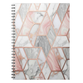 Libreta en espiral de mármol con aspecto clásico