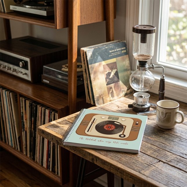 Libreta en espiral de tornamesa de vinilo retro (Subido por el creador)