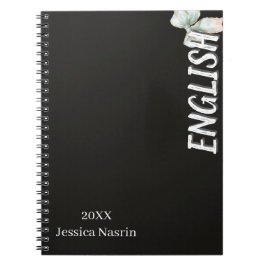 Libreta Escolar Minimalista Lila Texto Vertical