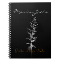 Libreta espiral con patrón negro elegante