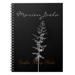 Libreta espiral con patrón negro elegante