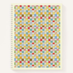 LIBRETA ESPIRAL DE 8.5x11 CUADRO LOCO / Crema