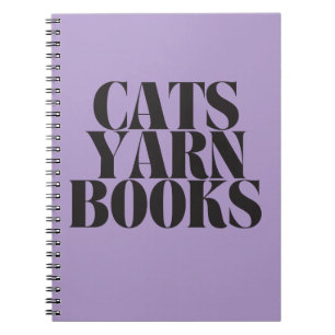 Libreta espiral púrpura Cats Yarn Books
