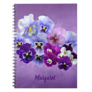 Libreta floral personalizada Pretty Pansies