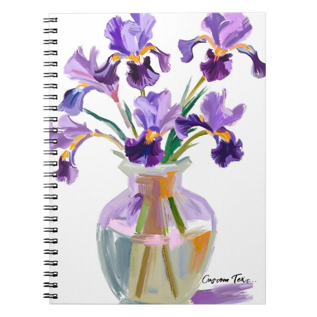 Libreta Flores de Iris Morado en un Jarrón PERSONA (Frente)
