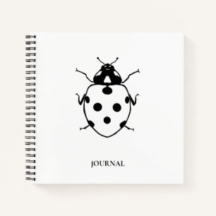 Libreta Ladybug Negro + Blanco 8,5" X 8,5"
