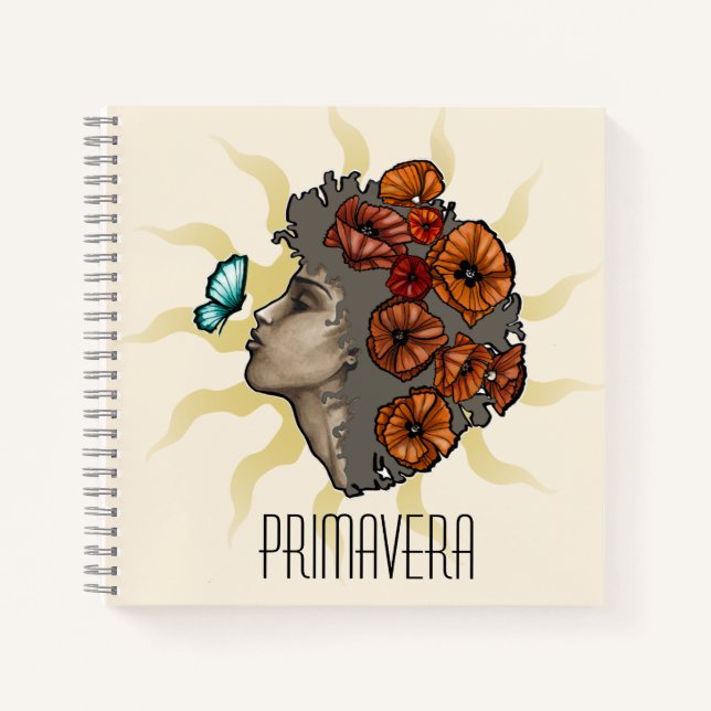 Libreta Mujer con Flores - Primavera (Anverso)