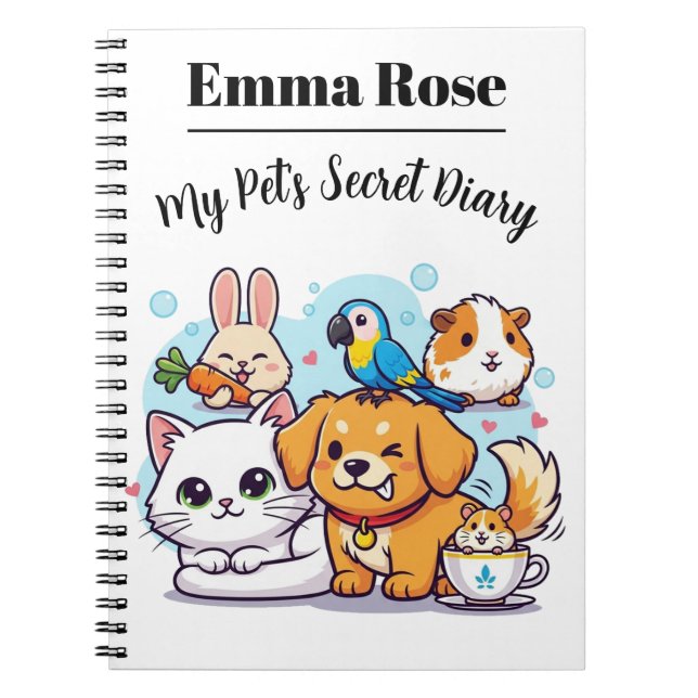 Libreta Personalizable Mascotas Dibujos Animados L (Frente)