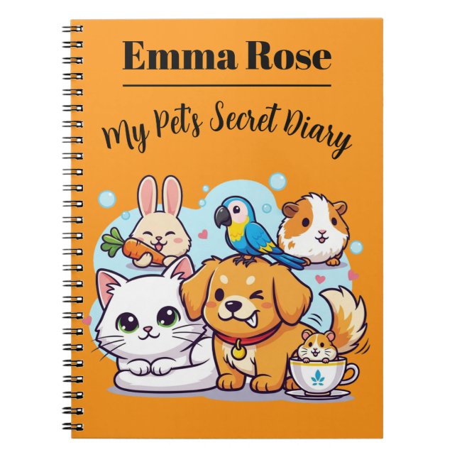 Libreta Personalizable Mascotas Dibujos Animados L (Frente)