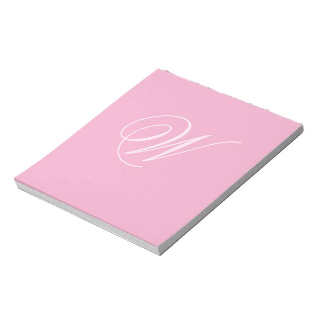 Libreta personalizada con monograma ligero rosa (Lado Izquierdo)