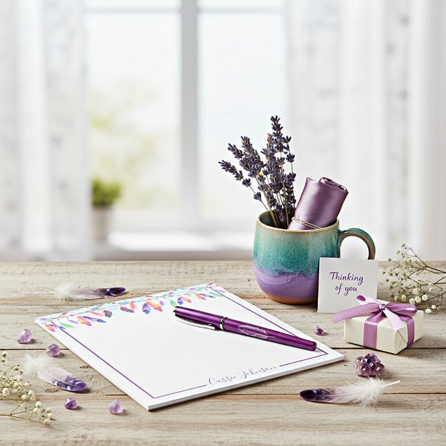 Libreta personalizada con plumas boho (Subido por el creador)