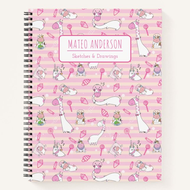 libreta personalizada de animales de dibujos anima (Anverso)