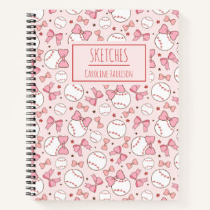 Libreta personalizada de béisbol con lazo coqueto 