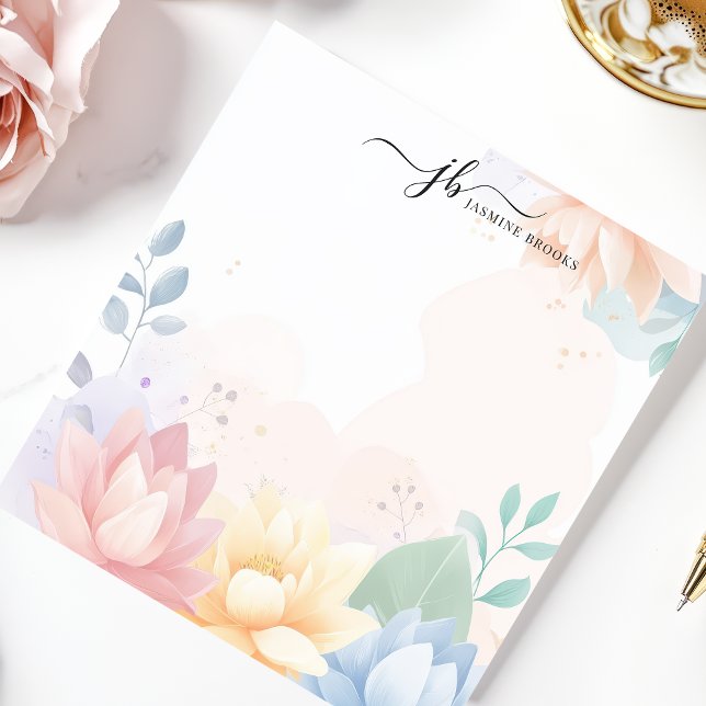 Libreta personalizada de flores de loto en acuarel (Subido por el creador)