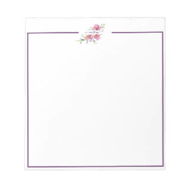 Libreta personalizada de flores en acuarela rosa