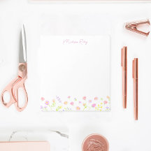 Libreta personalizada de flores silvestres pastel 