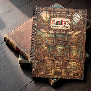 Libreta personalizada de librería acogedora de var