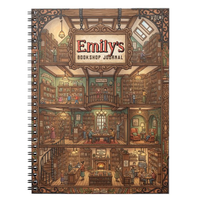 Libreta personalizada de librería acogedora de var (Frente)