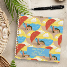 Libreta personalizada de silla de playa costera
