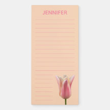 Libreta Personalizada de Tulipán Rosa y Melocotón