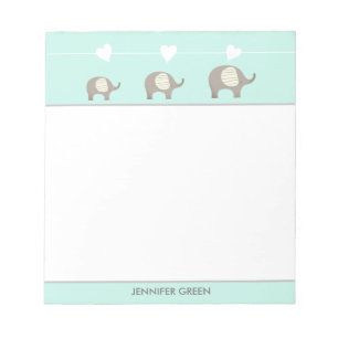 Libreta personalizada elefante gris del corazón d