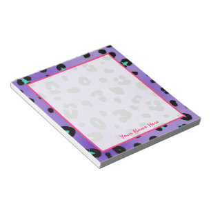 Libreta personalizada estampado leopardo púrpura