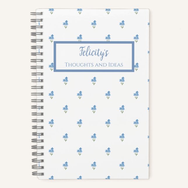 Libreta Personalizada Flor de Nomeolvides (Anverso)