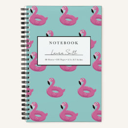 Libreta personalizada flotador de piscina Flamingo