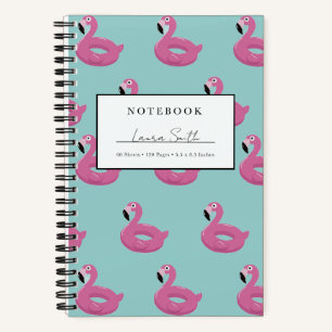 Libreta personalizada flotador de piscina Flamingo