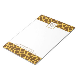 Libreta personalizada monograma de la jirafa
