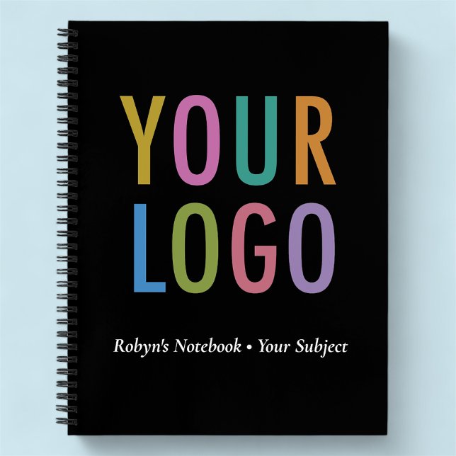 Libreta Personalizada para Negocios Logo Personali (MISOOK Black Spiral Notebook with Logo)