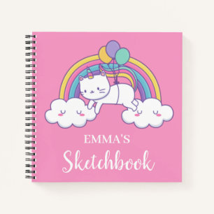 Libreta personalizada para niños Caticorn Rainbow