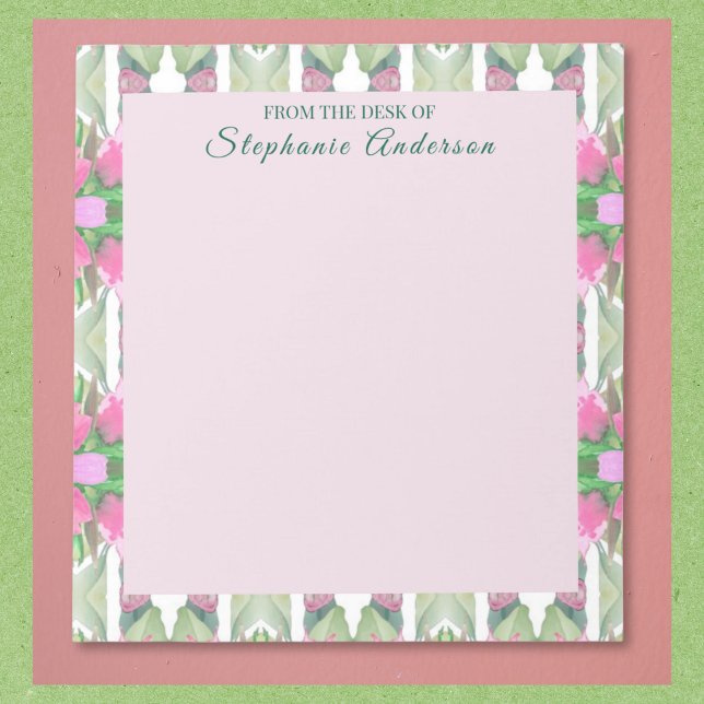 Libreta personalizada rosa y salvia bonita (Available in multiple sizes. Text may be customized, or removed.)